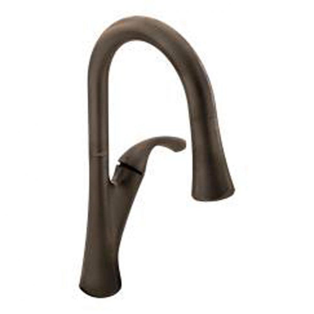 Oil rubbed bronze one-handle pulldown kitchen faucet