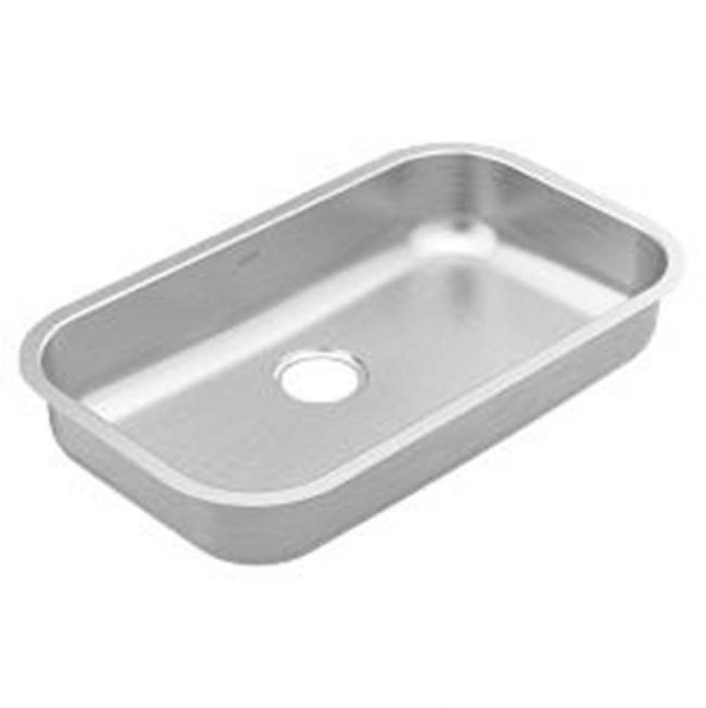 30&apos;&apos; x 18&apos;&apos; stainless steel 18 gauge single bowl sink