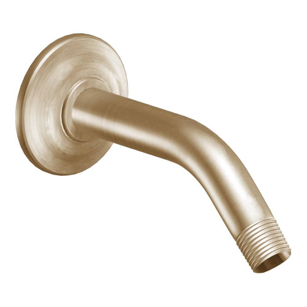 Brushed bronze shower arm