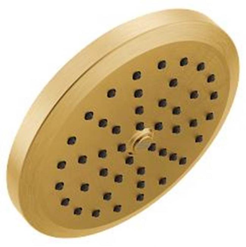 Brushed gold one-function 6-3/4&apos;&apos; diameter spray head eco-performance rainshower
