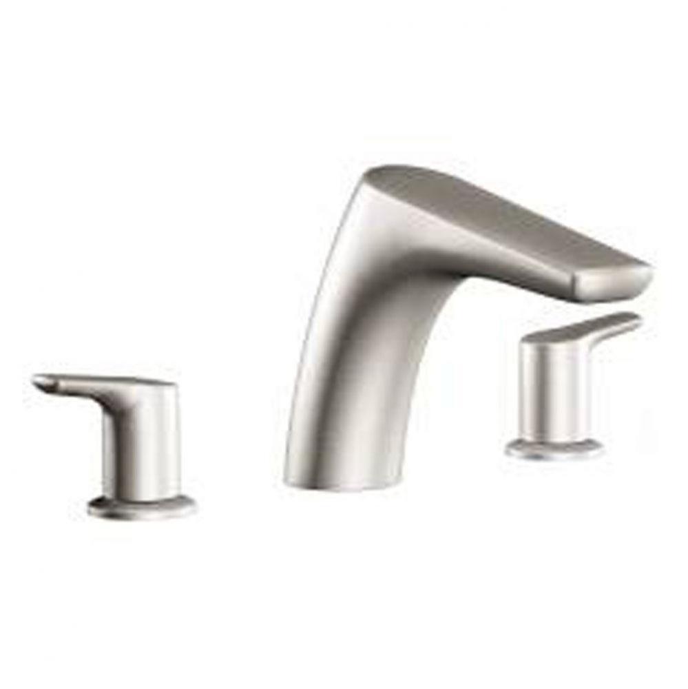 Brushed nickel two-handle roman tub faucet