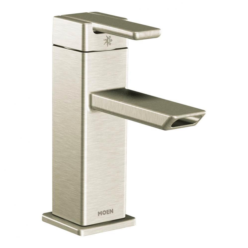 90 Degree One-Handle Modern Bathroom Faucet with Drain Assembly, Brushed Nickel