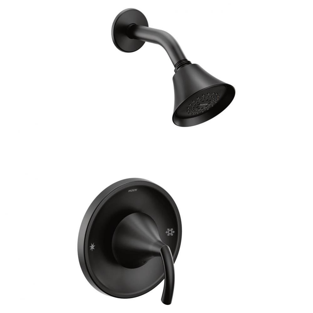 Glyde 1-Spray Single-Handle Posi-Temp Shower Faucet Trim Kit in Matte Black (Valve Sold Separately
