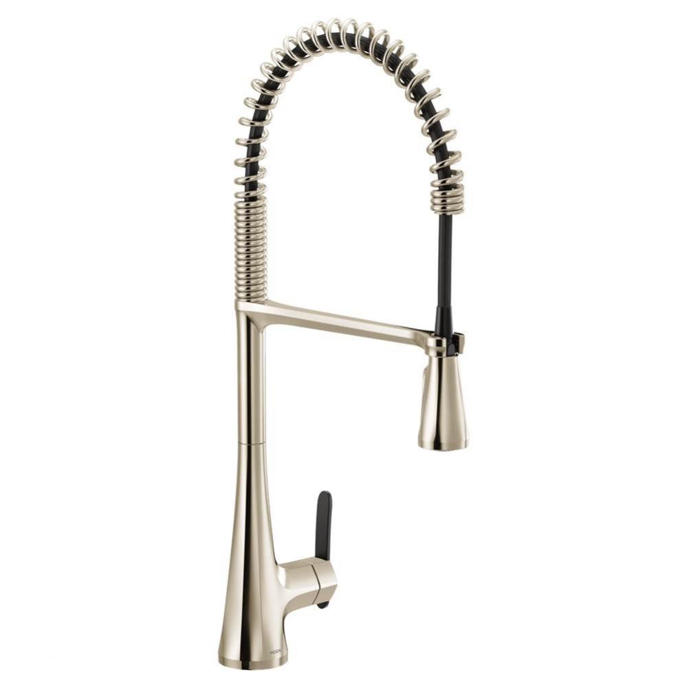 Sinema Single-Handle Pull-Down Sprayer Kitchen Faucet with Power Clean and Spring Spout in Polishe