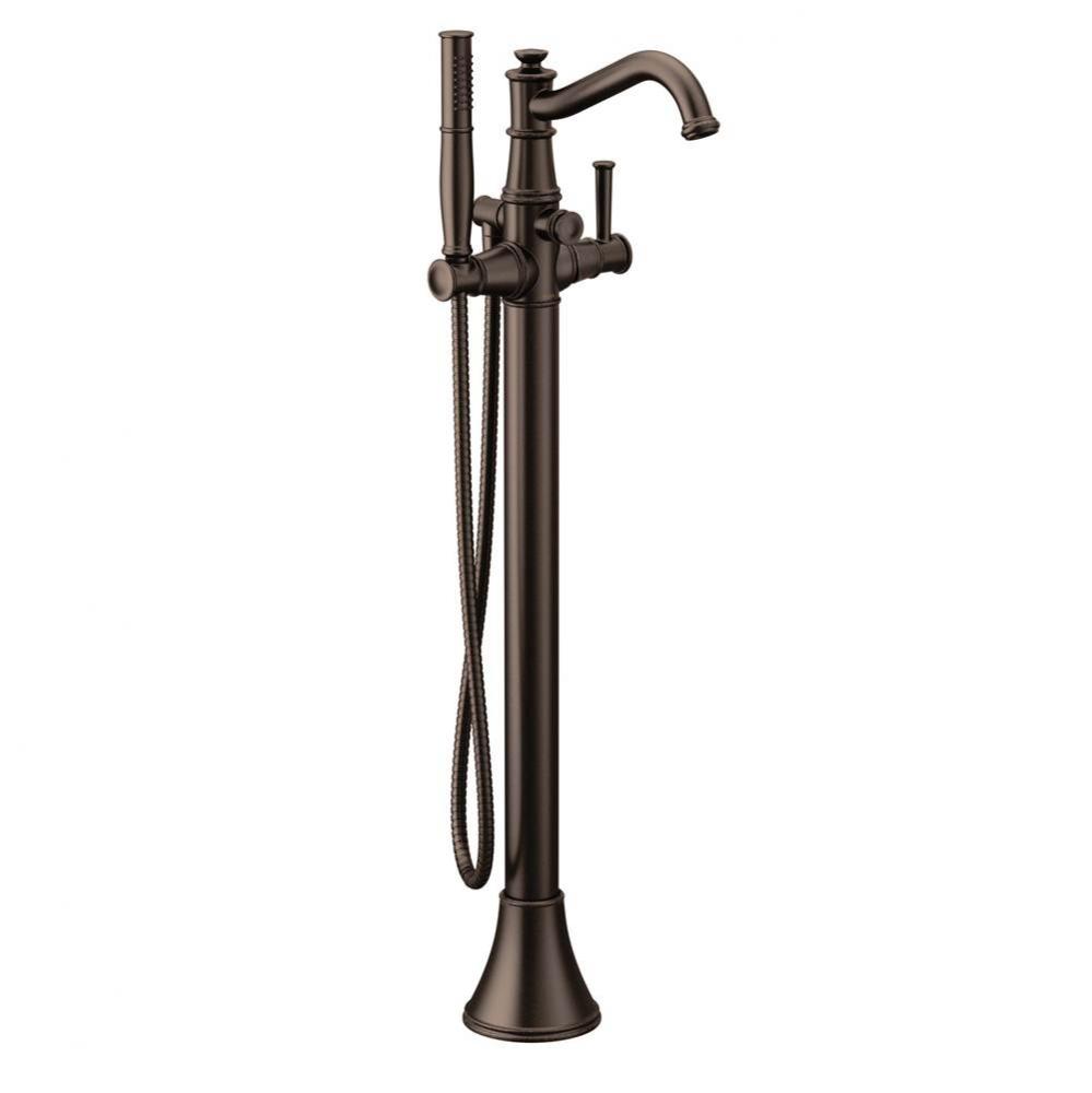 Belfield One-Handle Freestanding Floor Mount Tub Filler with Handshower, Oil Rubbed Bronze