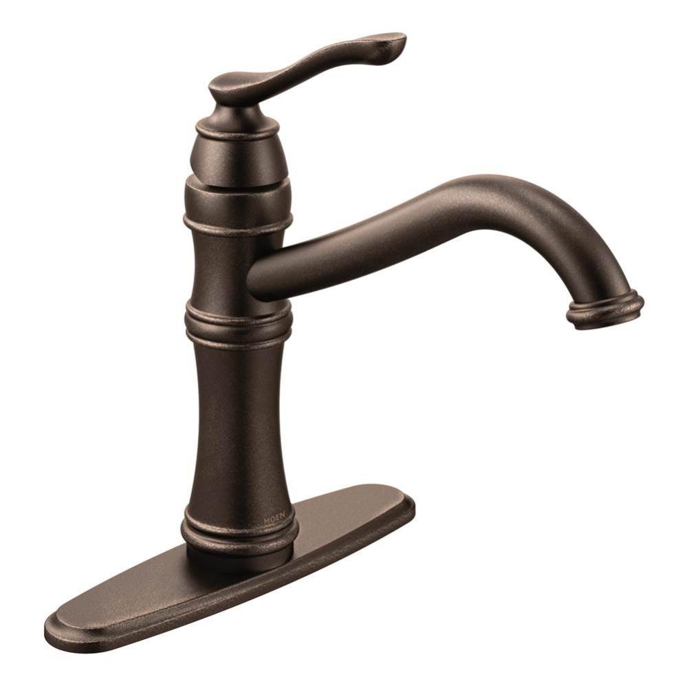 Belfield Traditional One Handle High Arc Kitchen Faucet with Optional Deckplate Included, Oil Rubb