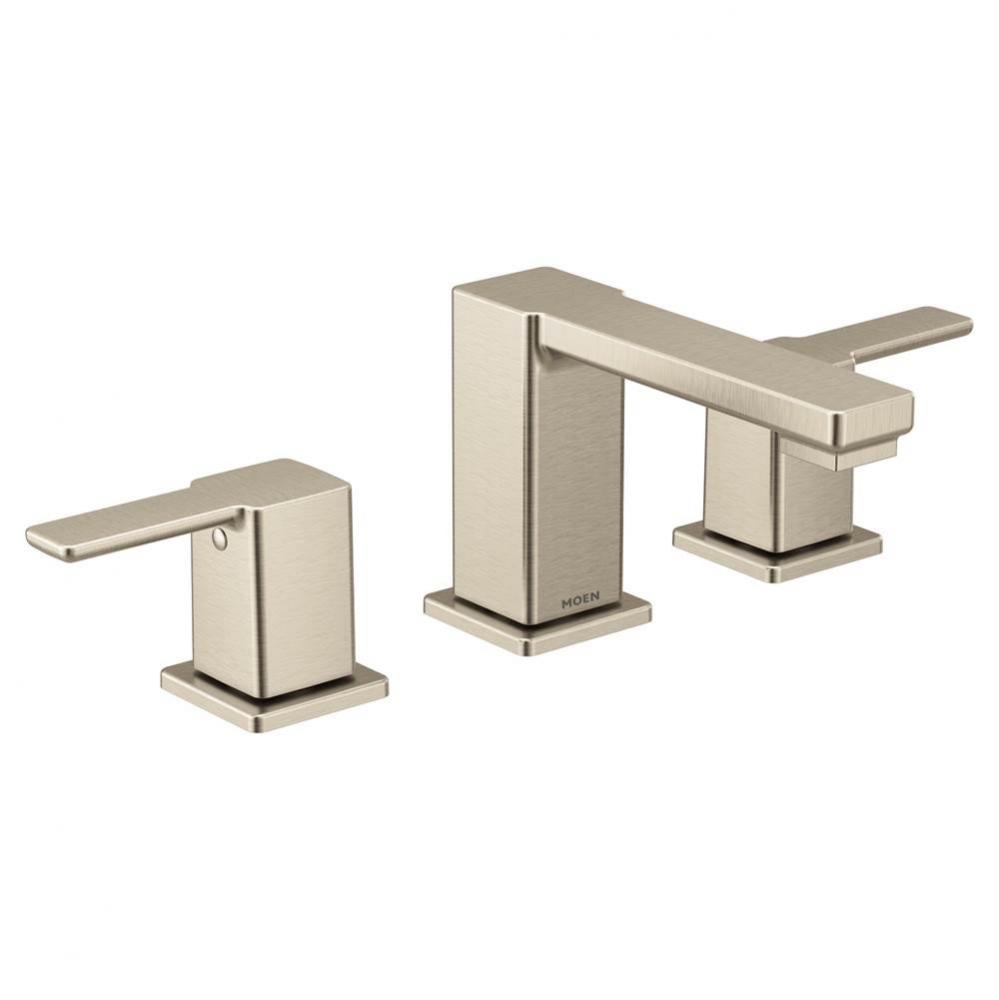 90 Degree Two-Handle Widespread Modern Bathroom Faucet, Valve Required,&#xa0;Brushed Nickel