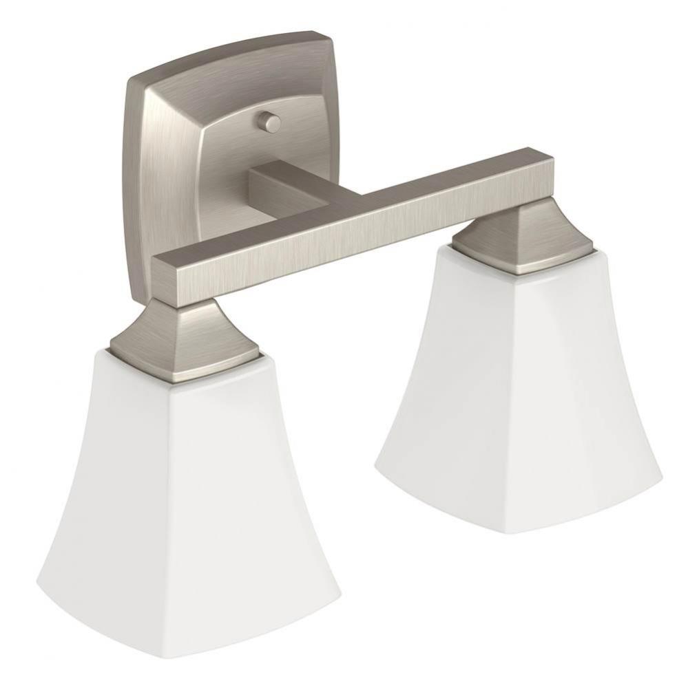 Brushed Nickel Two Globe Bath Light