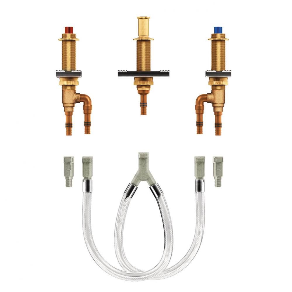 M-Pact Two-Handle Roman Tub Valve with 10-Inch Center and 1/2-Inch PEX Cold Expansion