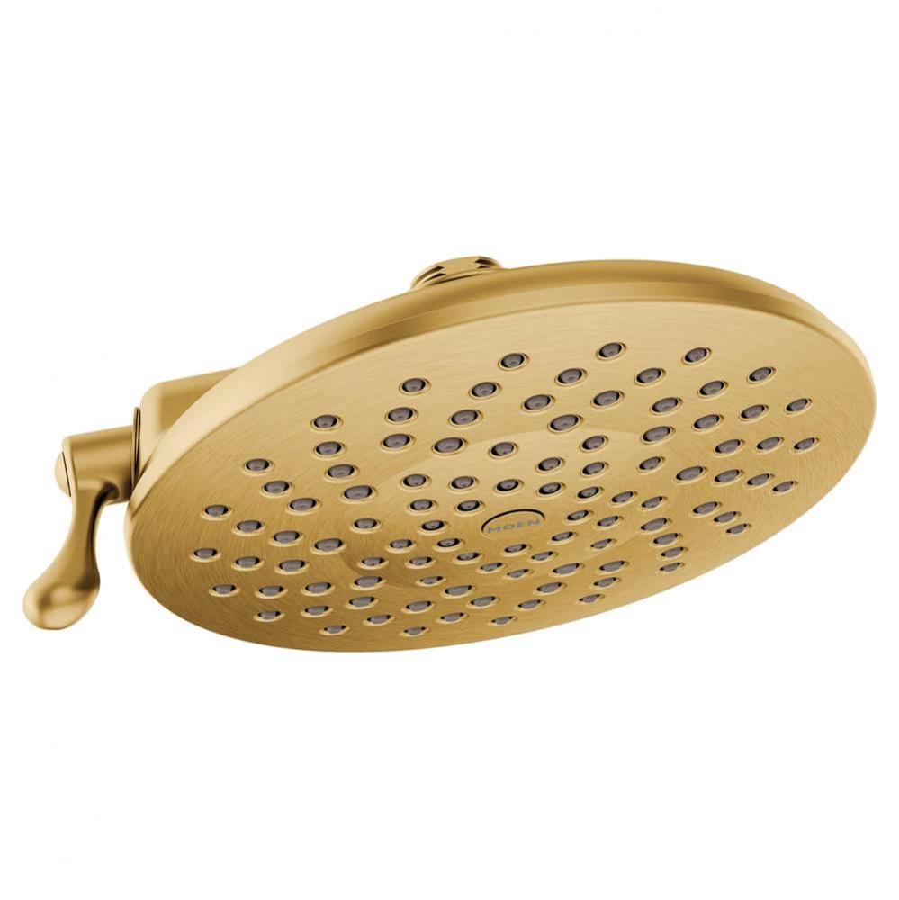 Velocity Two-Function Rainshower 8-Inch Showerhead with Immersion Technology at 2.5 GPM Flow Rate,