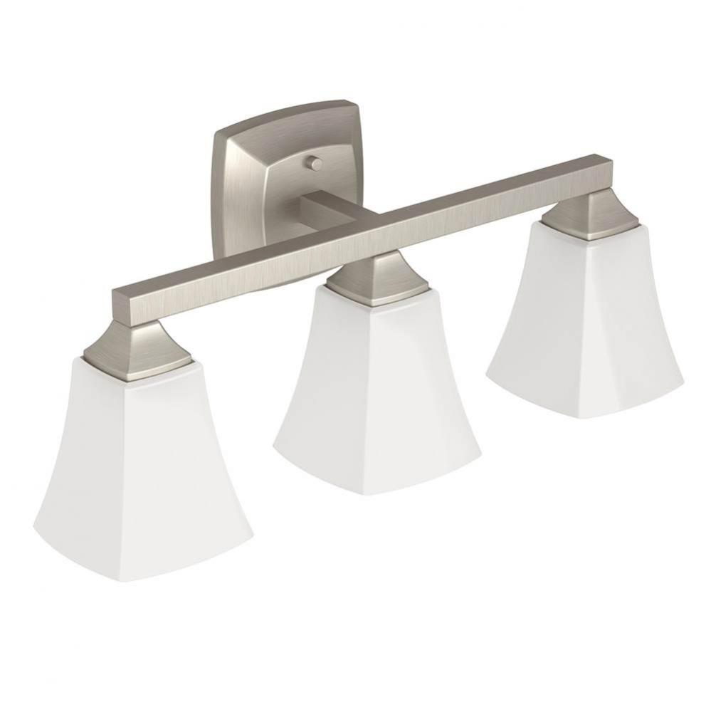 Brushed Nickel Three Globe Bath Light