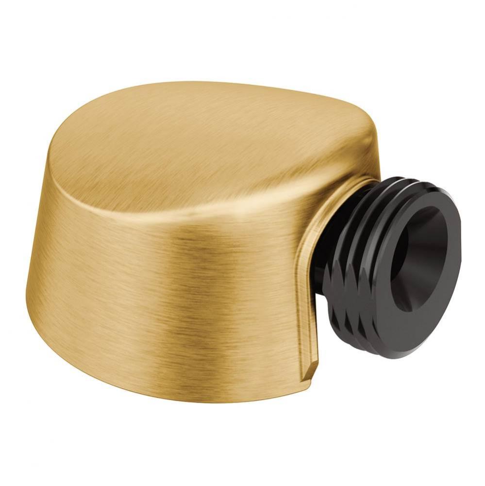 Round Drop Ell Handheld Shower Wall Connector, Brushed Gold
