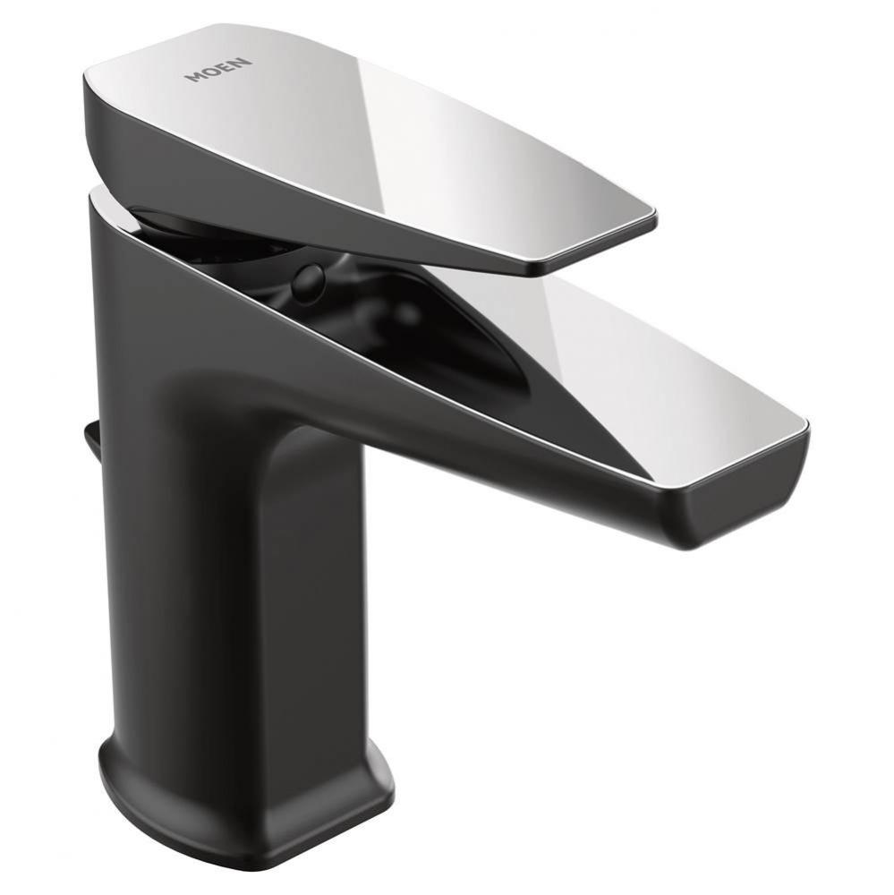 Moen S8000 Via One-Handle Modern Bathroom Faucet, Matte Black and Chrome