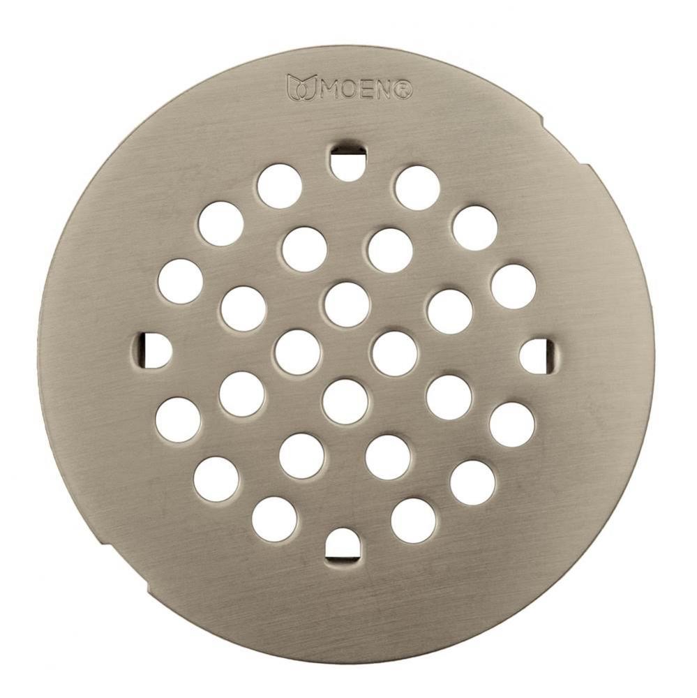 4-1/4-Inch Shower Strainer Snap-In Shower Drain Cover, Brushed Nickel