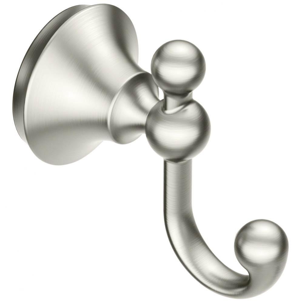 Brushed Nickel Double Robe Hook