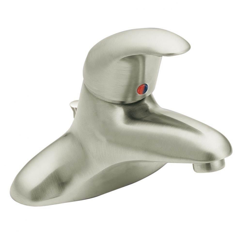 Brushed nickel one-handle lavatory faucet