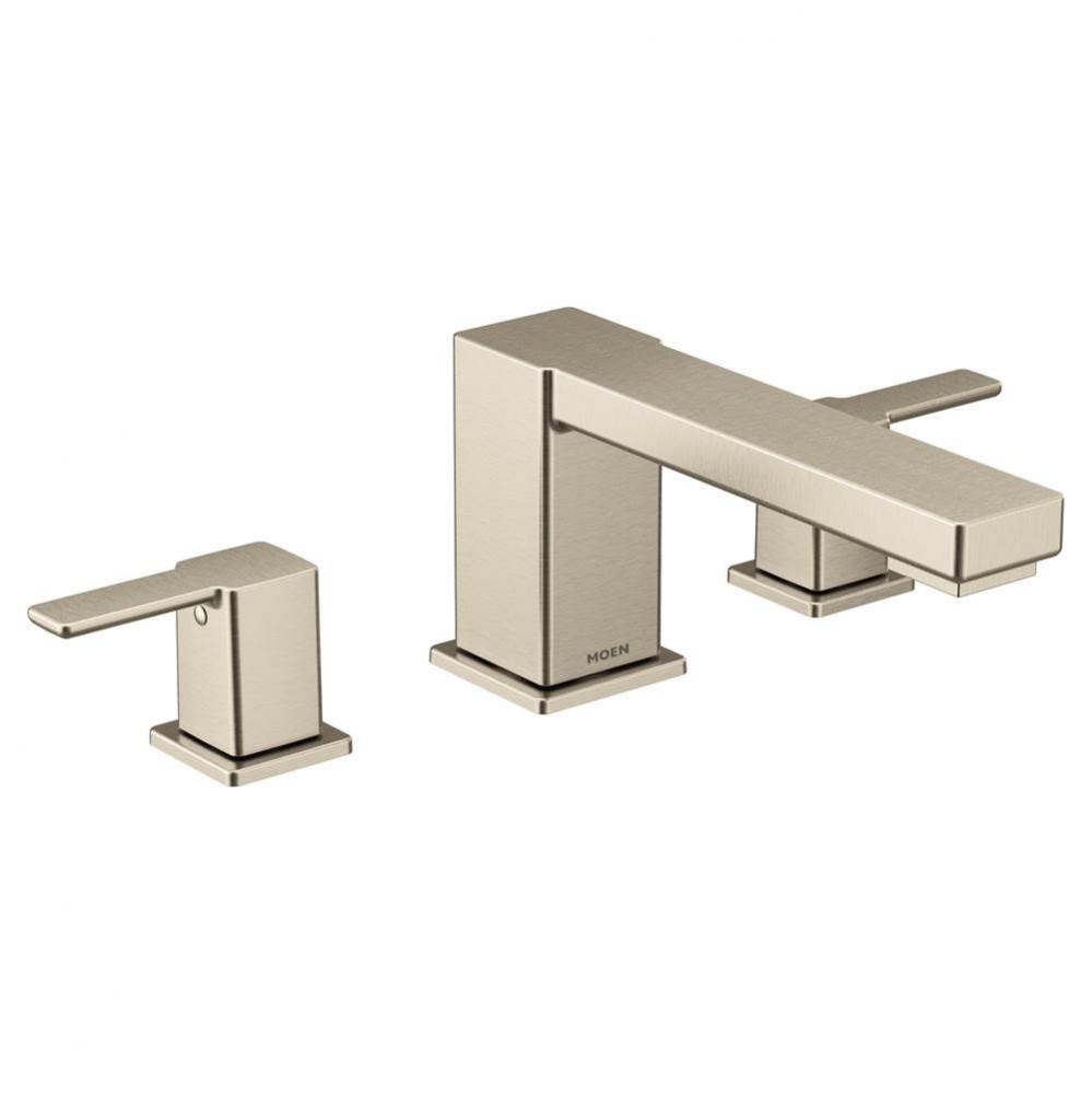 90 Degree Two-Handle Deck Mounted Roman Tub Faucet, Valve Required,&#xa0;Brushed Nickel
