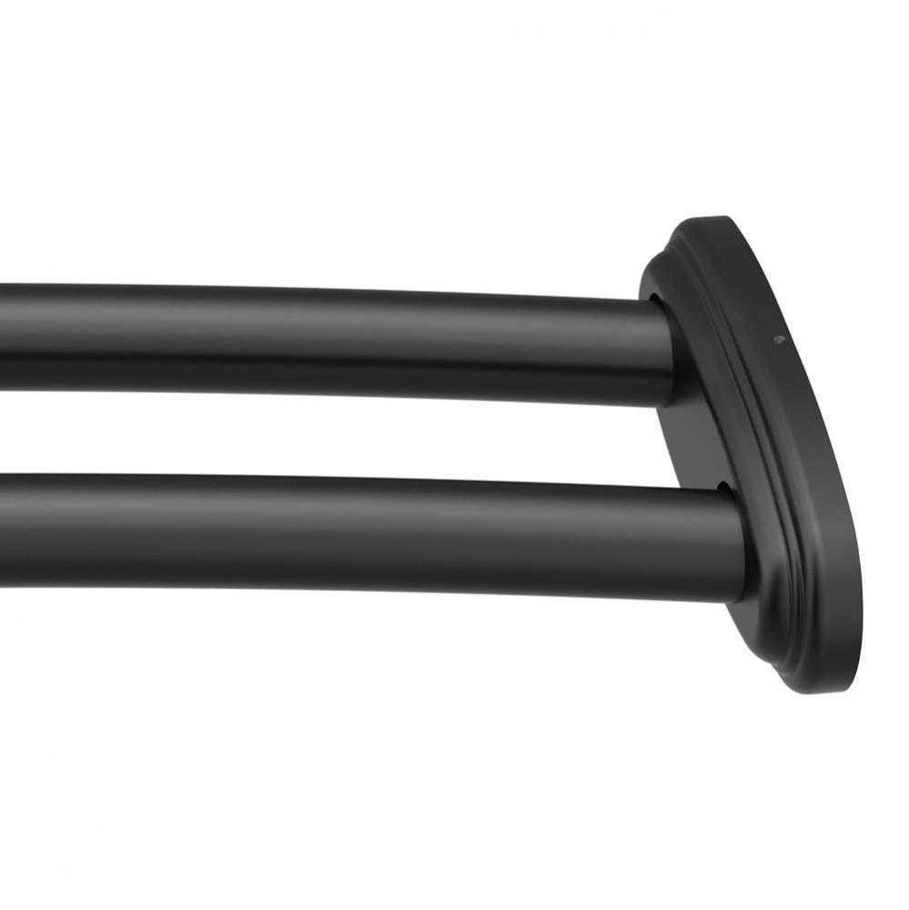 Matte Black Adjustable Curved Shower Rod