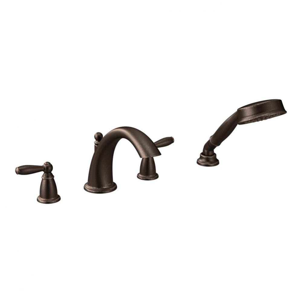 Brantford 2-Handle Deck-Mount Roman Tub Faucet Trim Kit with Hand Shower in Oil Rubbed Bronze (Val