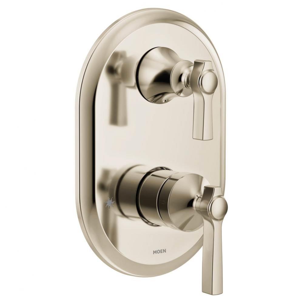 Flara M-CORE 3-Series 2-Handle Shower Trim with Integrated Transfer Valve in Polished Nickel (Valv