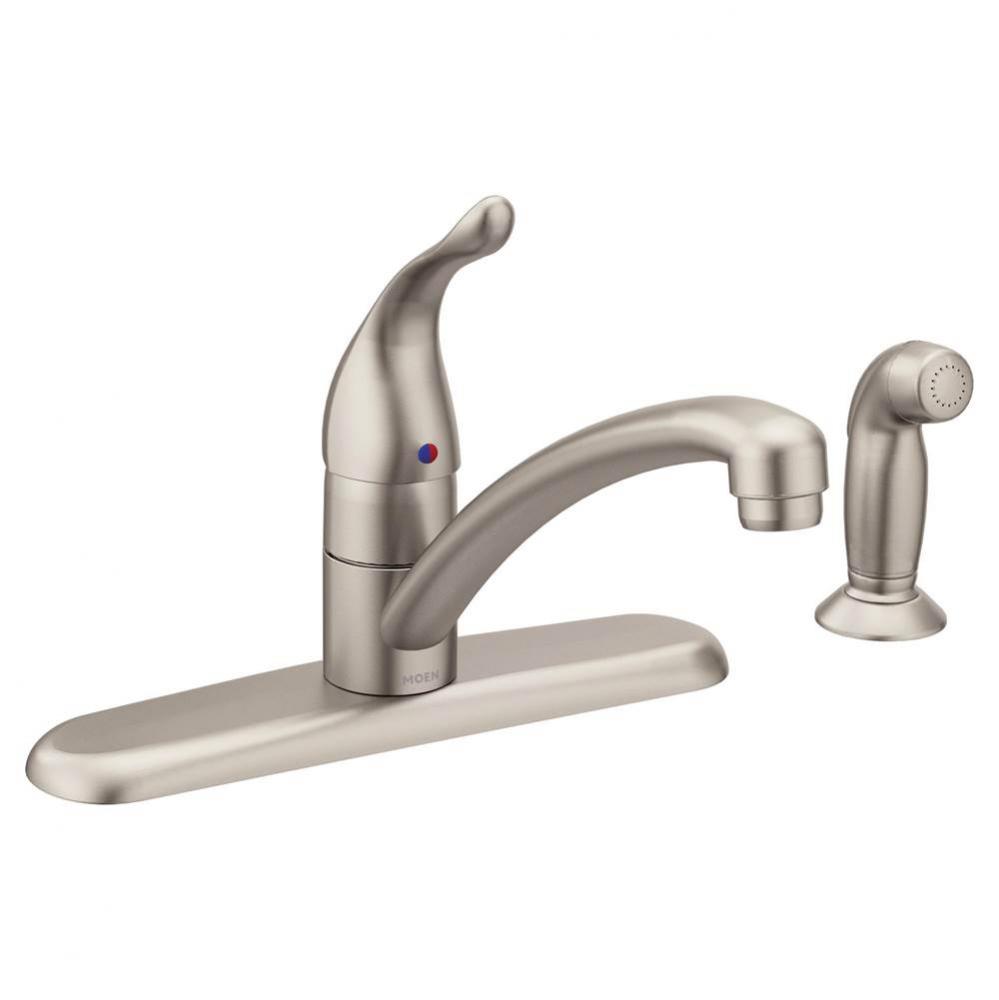 Chateau One-Handle Low-Arc Kitchen Faucet with Side Sprayer, Spot Resist Stainless