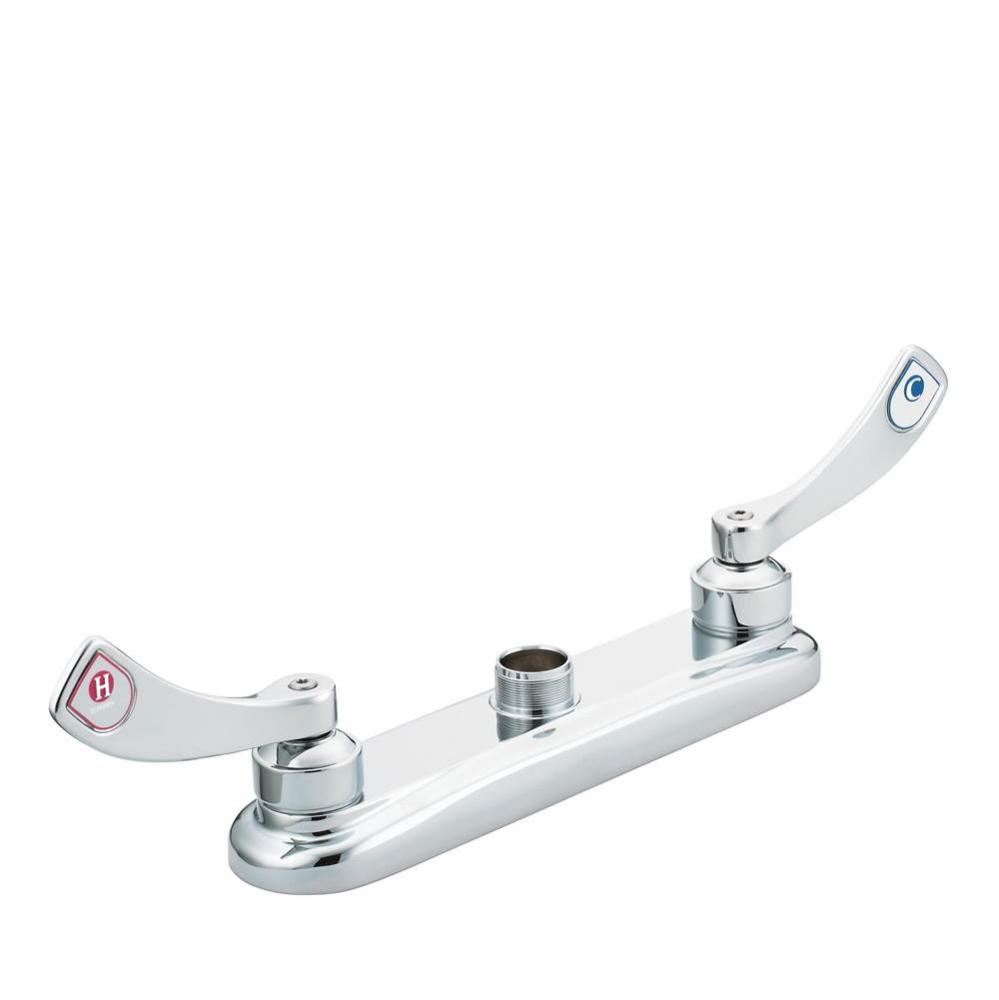 Chrome two-handle kitchen faucet