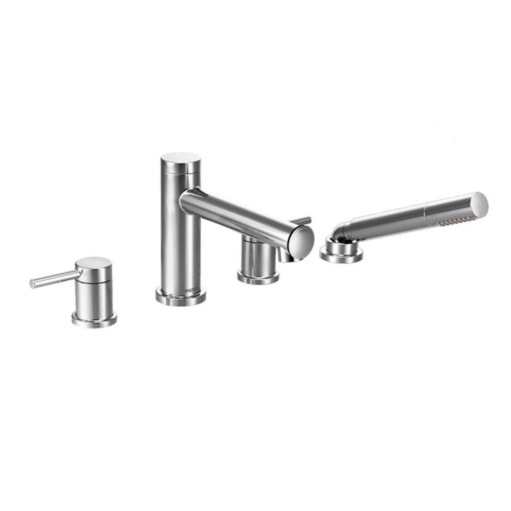 Align 2-Handle Deck Mount Roman Tub Faucet Trim Kit with Hand shower in Chrome (Valve Sold Separat