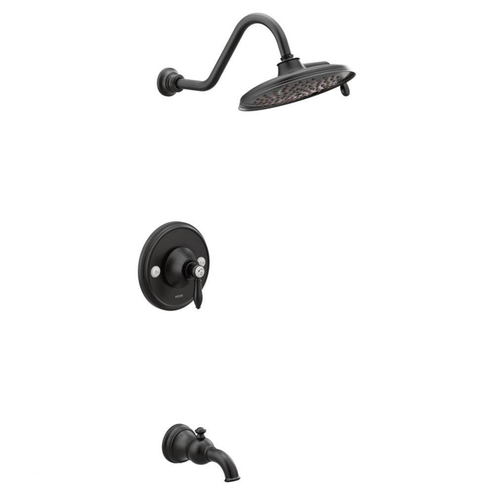 Weymouth Posi-Temp 1-Handle Eco-Performance Tub and Shower Trim Kit in Matte Black (Valve Sold Sep