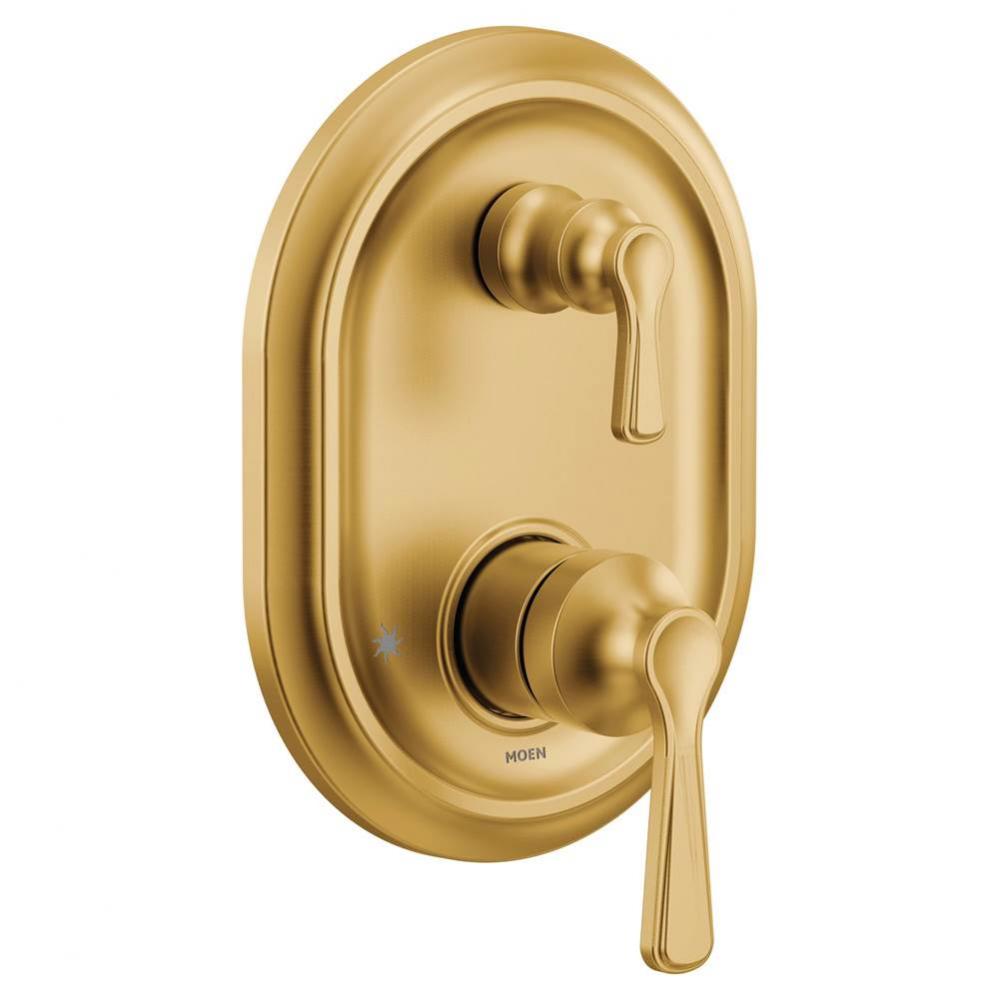 Traditional M-CORE 3-Series 2-Handle Shower Trim with Integrated Transfer Valve in Brushed Gold (V