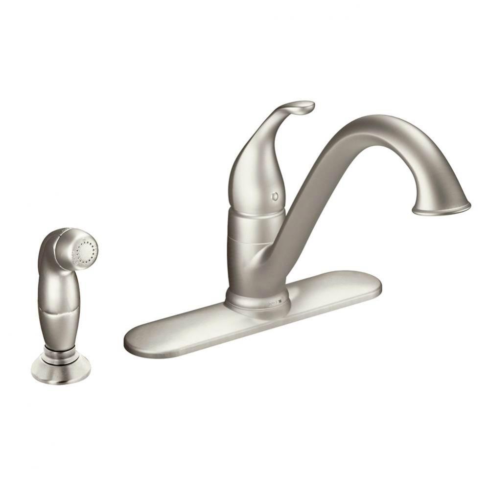 Camerist One-Handle Low Arc Kitchen Faucet with Side Spray, Spot Resist Stainless