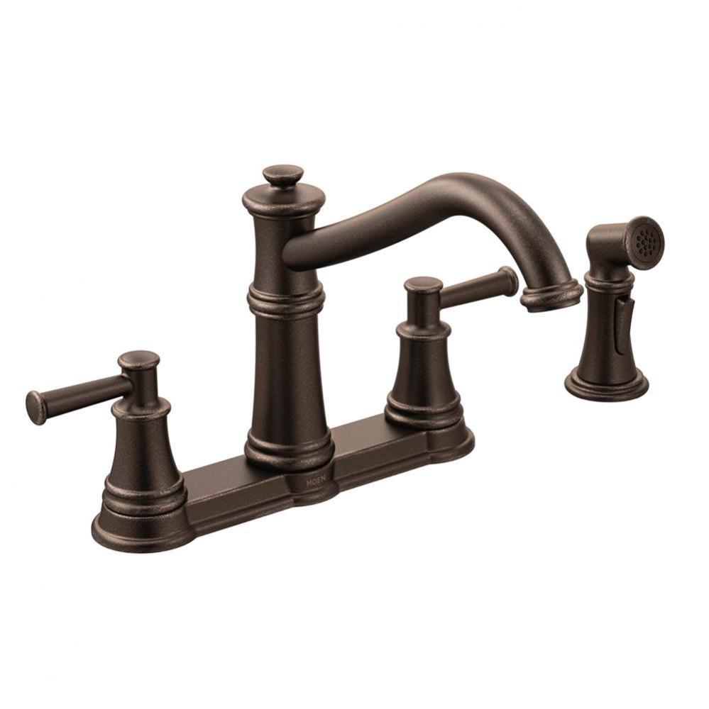 Belfield Traditional Two Handle High Arc Kitchen Faucet with Side Spray, Oil Rubbed Bronze