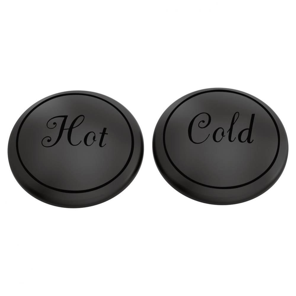 Weymouth Hot and Cold Replacement Handle Caps, Matte Black