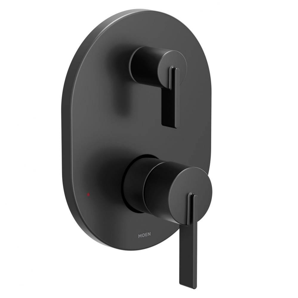 Cia M-CORE 3-Series 2-Handle Shower Trim with Integrated Transfer Valve in Matte Black (Valve Sold