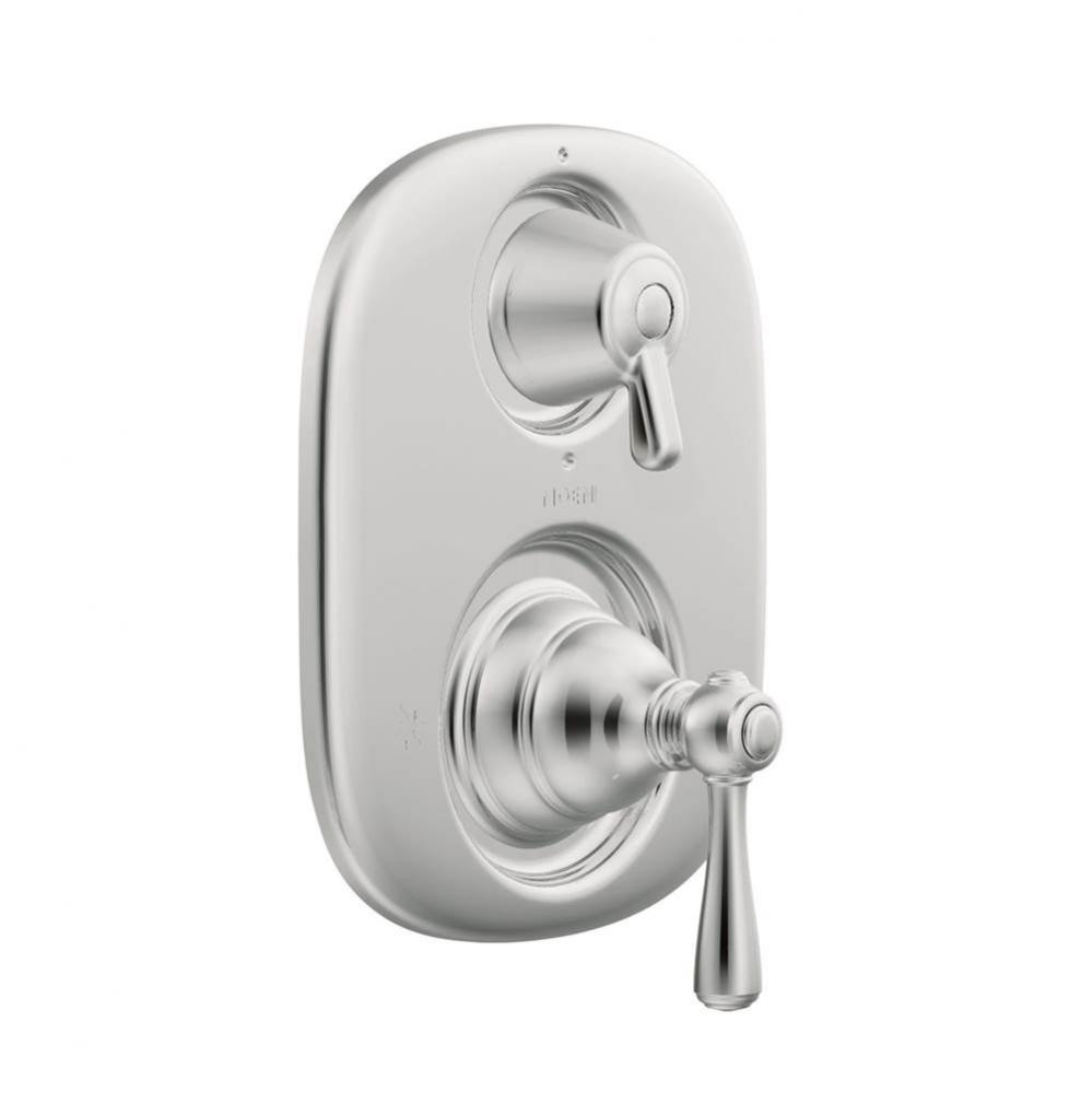 Kingsley Moentrol Shower Valve with 3-Function Integrated Diverter Valve Trim, Valve Required, Chr