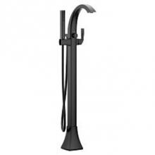 Moen 695BL - Matte black one-handle tub filler includes hand shower