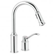 Moen 7590C - Chrome one-handle pulldown kitchen faucet