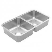 Moen GS20264 - Stainless steel 20 gauge double bowl sink