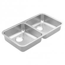 Moen GS20265B - 32''x18'' stainless steel 20 gauge double bowl sink