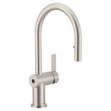 Moen 7622EWSRS - Cia Touchless 1-Handle Pull-Down Sprayer Kitchen Faucet with MotionSense Wave and Power Clean in S