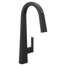Moen S75005EV2BL - Nio Motion Control Smart Kitchen Faucet In Matte Black - One Handle High Arc Pulldown