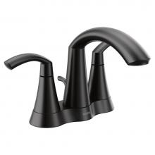 Moen 6172BL - Glyde Two-Handle High Arc Centerset Bathroom Faucet, Matte Black