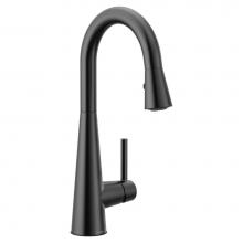 Moen 7664BL - Sleek Single-Handle Pull-Down Sprayer Bar Faucet Featuring Reflex and Power Clean in Matte Black