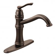 Moen 7240ORB - Belfield Traditional One Handle High Arc Kitchen Faucet with Optional Deckplate Included, Oil Rubb