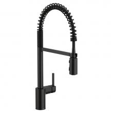 Moen 5923BL - Align One Handle Pre-Rinse Spring Pulldown Kitchen Faucet with Power Boost, Matte Black