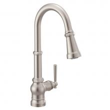 Moen S72003SRS - Paterson One-Handle Pull-down Kitchen Faucet with Power Boost, Includes Interchangeable Handle, Sp