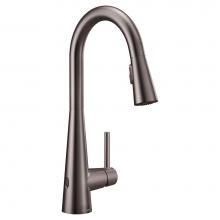 Moen 7864EWBLS - Sleek Touchless Single-Handle Pull-Down Sprayer Kitchen Faucet with MotionSense Wave in Black Stai