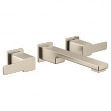 Moen TS6731BN - 90 Degree Two-Handle Wall Mount Bathroom Faucet Trim, Valve Required, Brushed Nickel