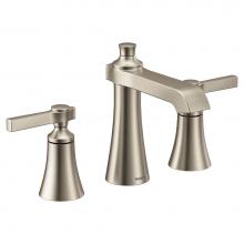 Moen TS6984BN - Flara 8 in. Widespread 2-Handle High-Arc Bathroom Faucet Trim Kit in Brushed Nickel (Valve Sold Se