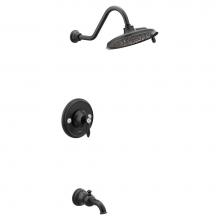 Moen TS32104BL - Weymouth 1-Handle Posi-Temp Tub and Shower Trim Kit in Matte Black (Valve Sold Separately)