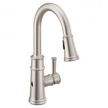 Moen 7260EWSRS - Belfield Touchless 1-Handle Pull-Down Sprayer Kitchen Faucet with MotionSense Wave and Power Clean